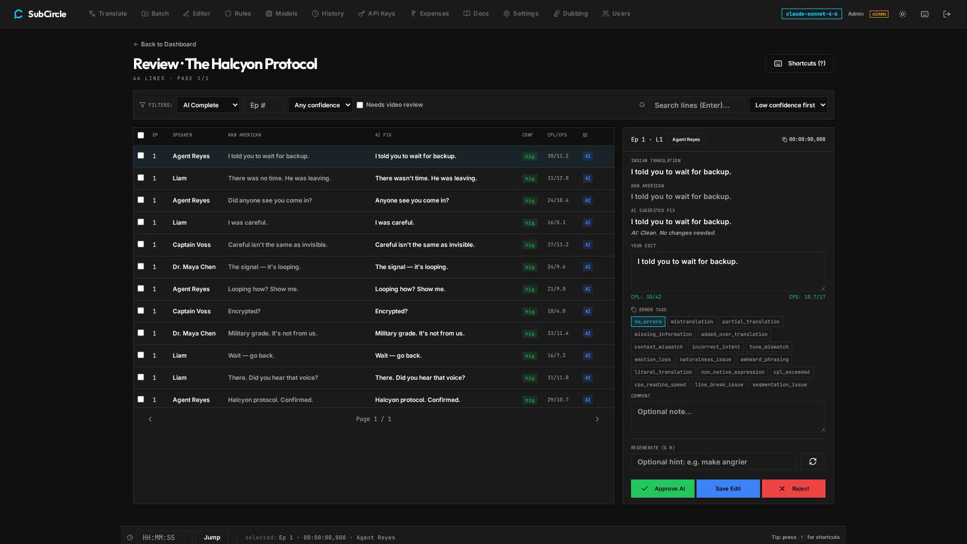 Virtualized review grid